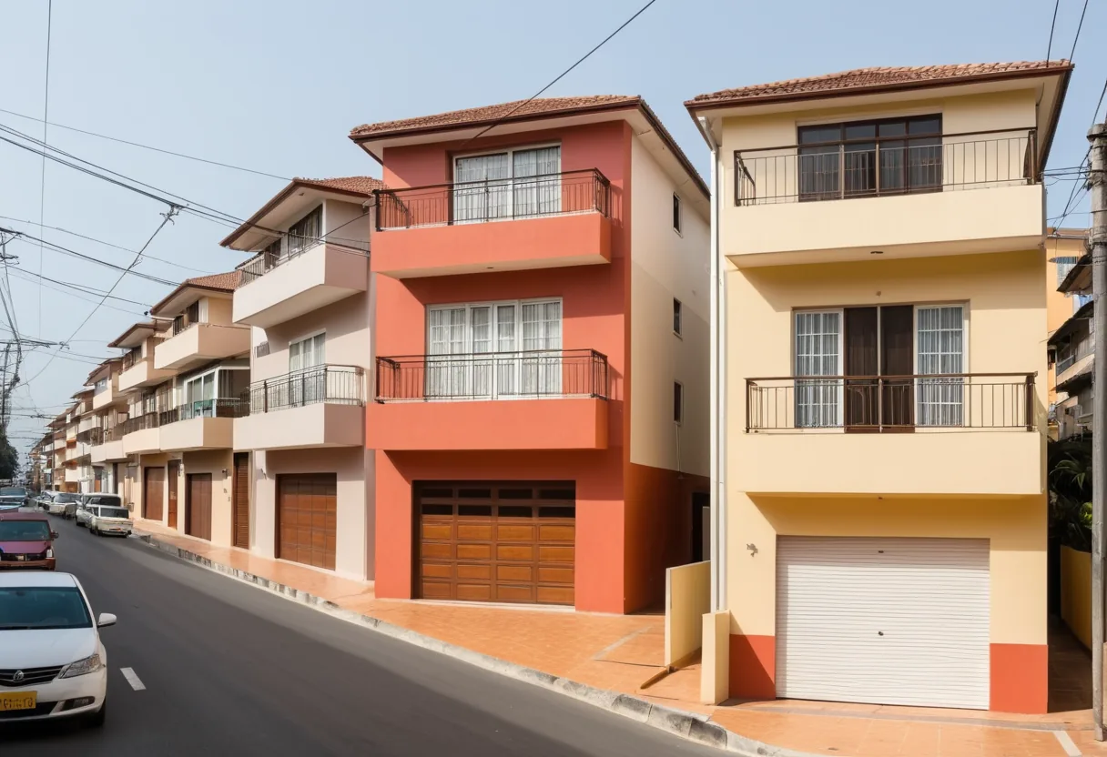 Sobrados residenciais em rua de São Paulo